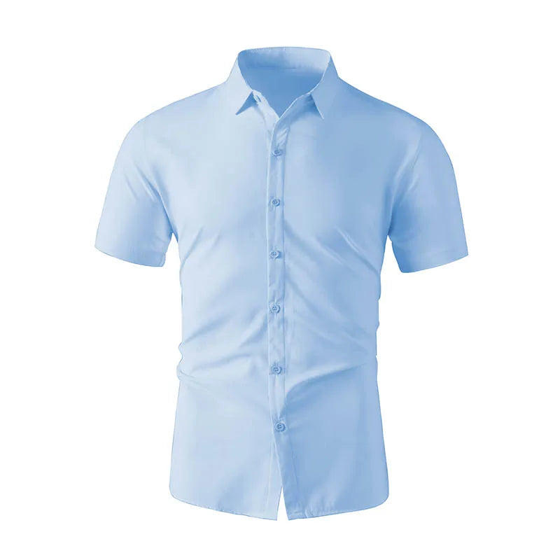 Camisa Marco™ com Modelagem Slim, Gola Clássica e Manga Curta