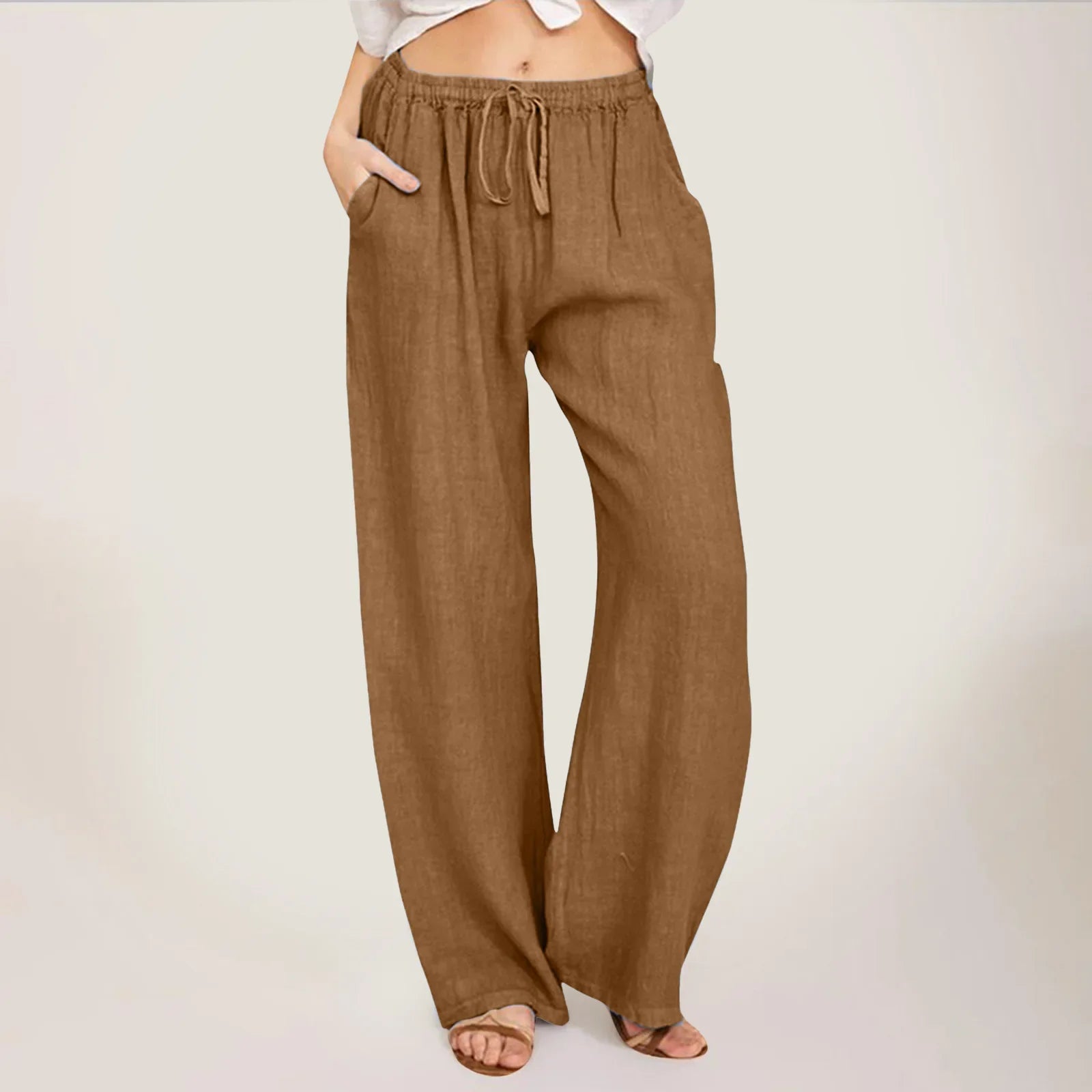 Calça Bruma™ em Linho de Algodão / Toque Suave, Caimento Livre e Estilo Natural