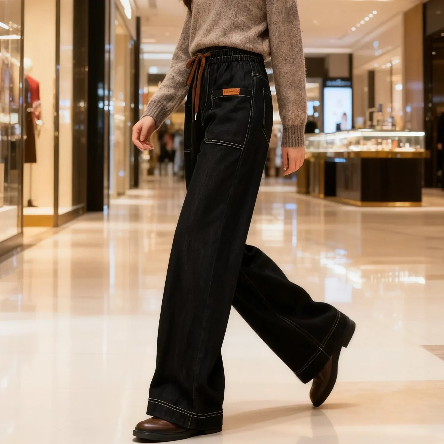 Calça Levínea™ em Jeans Leve de Caimento Solto / Conforto que Não Marca, Não Aperta e Acompanha Seus Movimentos