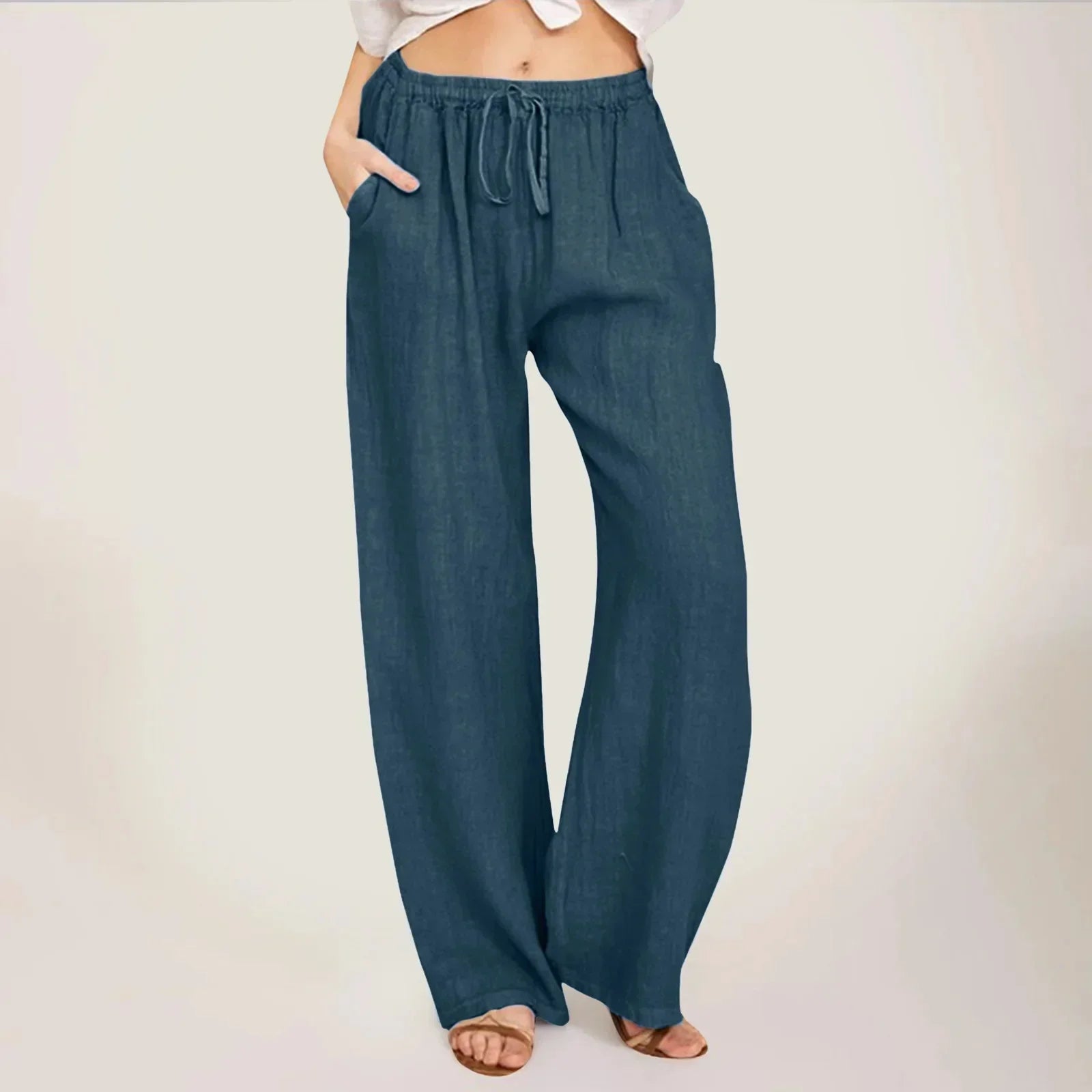Calça Bruma™ em Linho de Algodão / Toque Suave, Caimento Livre e Estilo Natural!