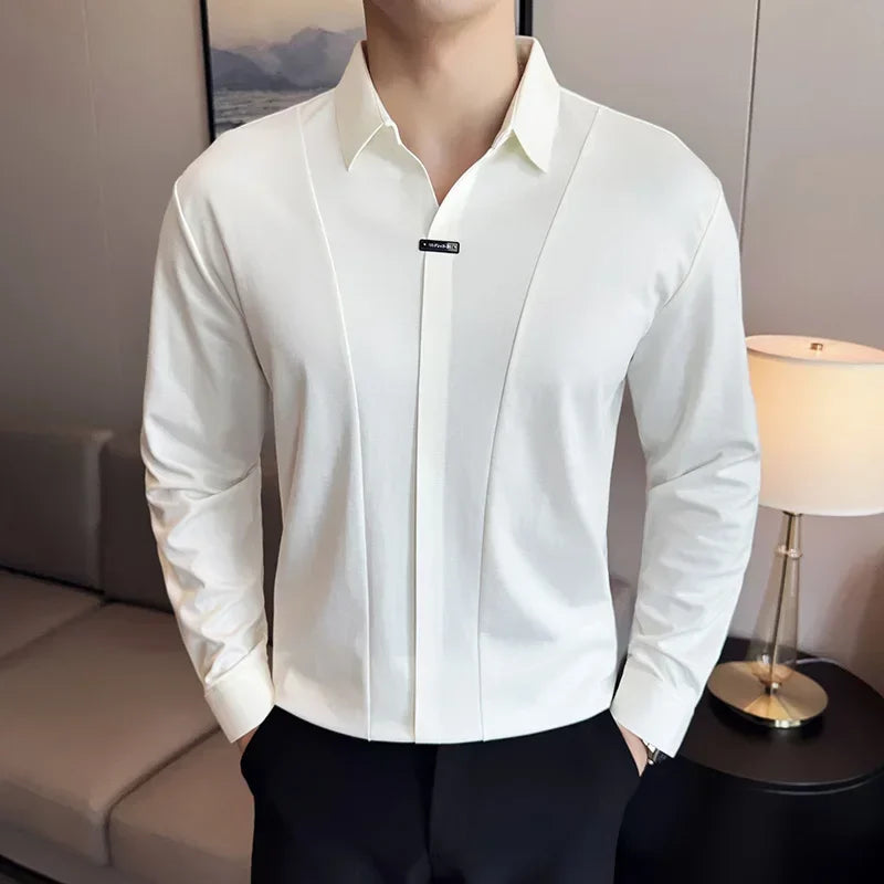 Camisa Anthony™ com Acabamento Minimalista e Corte Italiano / A Peça-Chave que Une Conforto e Postura Refinada!