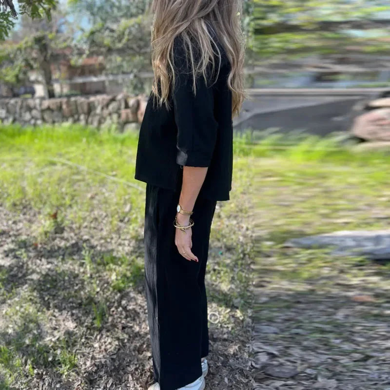 Conjunto Alma™ em Linho de Algodão com Design Minimalista / Para Mulheres que Não Abrem Mão do Conforto e Elegância!