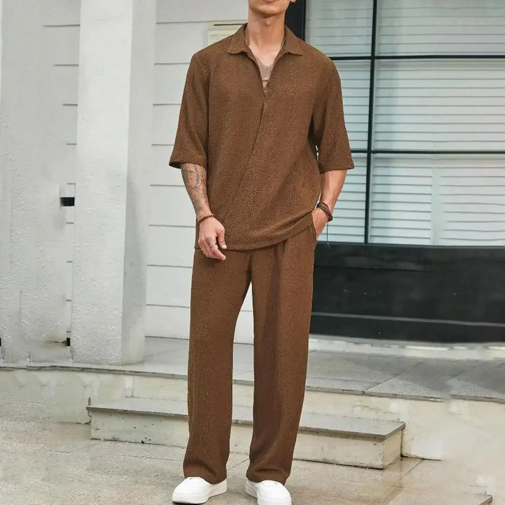 Conjunto Helsinki™ Estilo Old Money em Viscose Texturizada