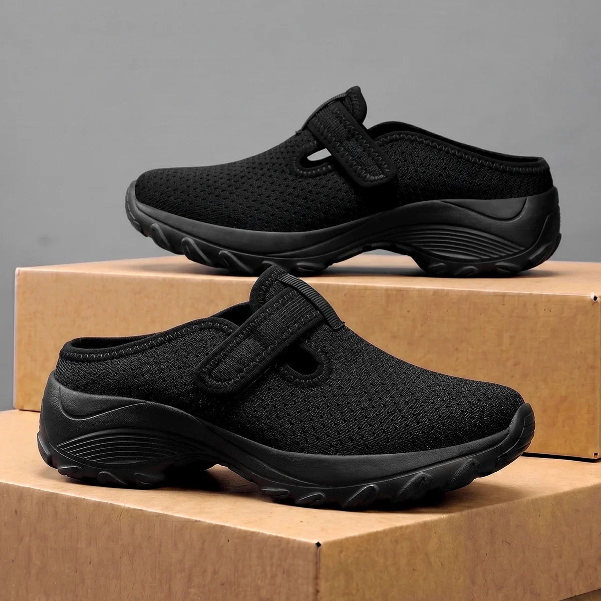 Tênis Mule Casual Virela™ com Cabedal em Malha Respirável e Solado Esportivo Anatômico