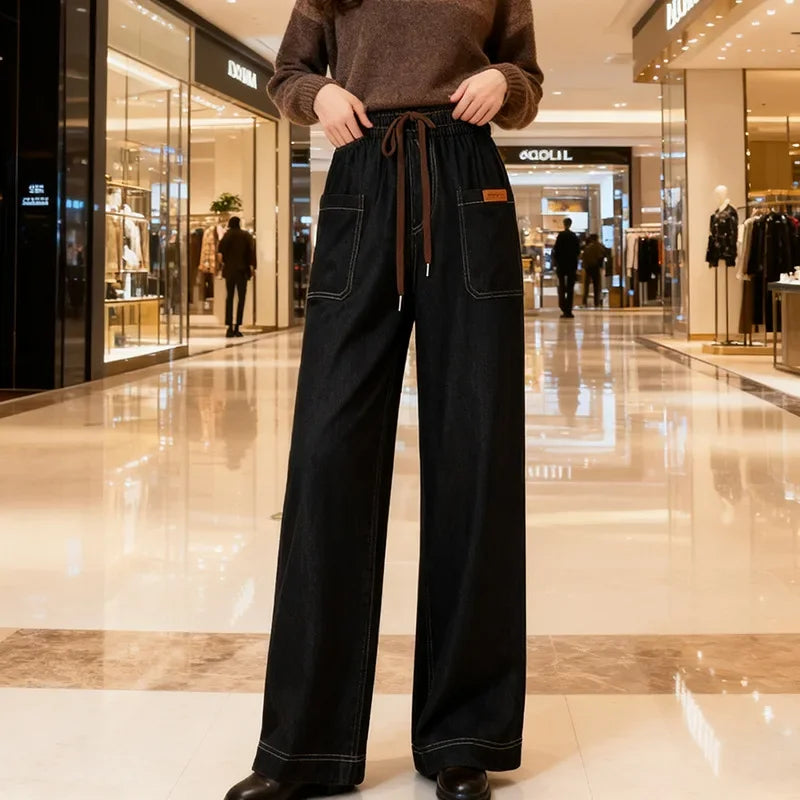 Calça Levínea™ em Jeans Leve de Caimento Solto / Conforto que Não Marca, Não Aperta e Acompanha Seus Movimentos