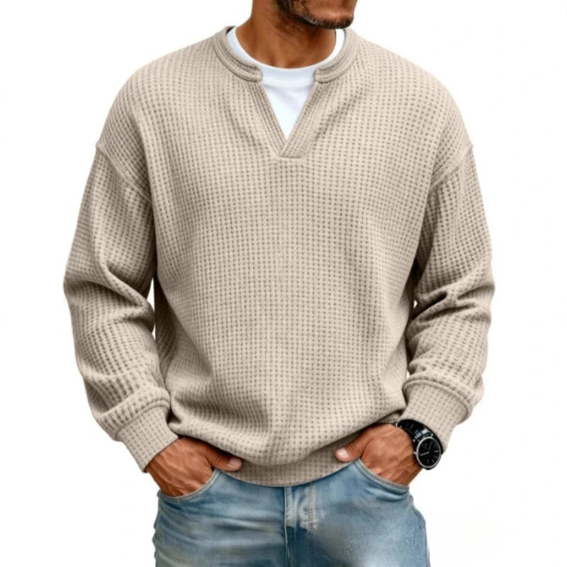 Suéter Caspian™ com Tecido Texturizado em Relevo e Gola Estruturada / Presença Masculina Sem Deixar o Visual Pesado