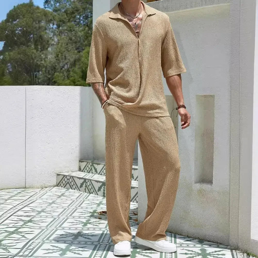 Conjunto Helsinki™ Estilo Old Money em Viscose Texturizada