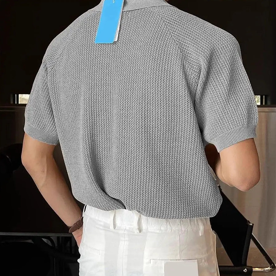Polo Varello™ em Malha Texturizada com Gola Clássica