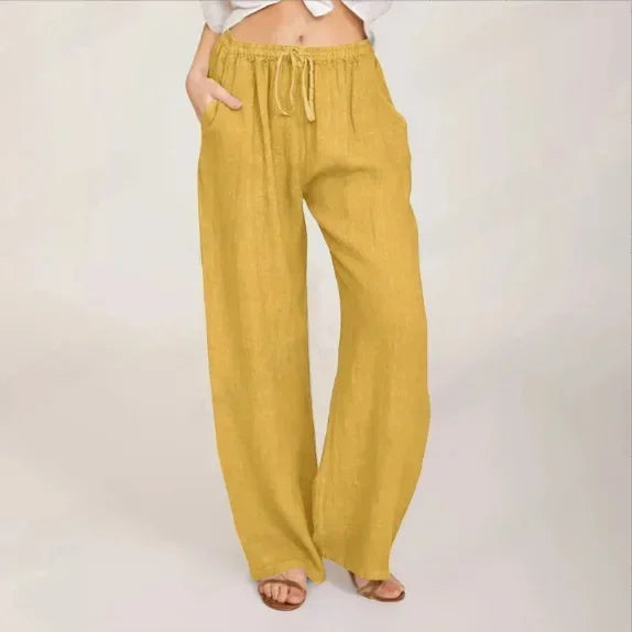 Calça Bruma™ em Linho de Algodão / Toque Suave, Caimento Livre e Estilo Natural!