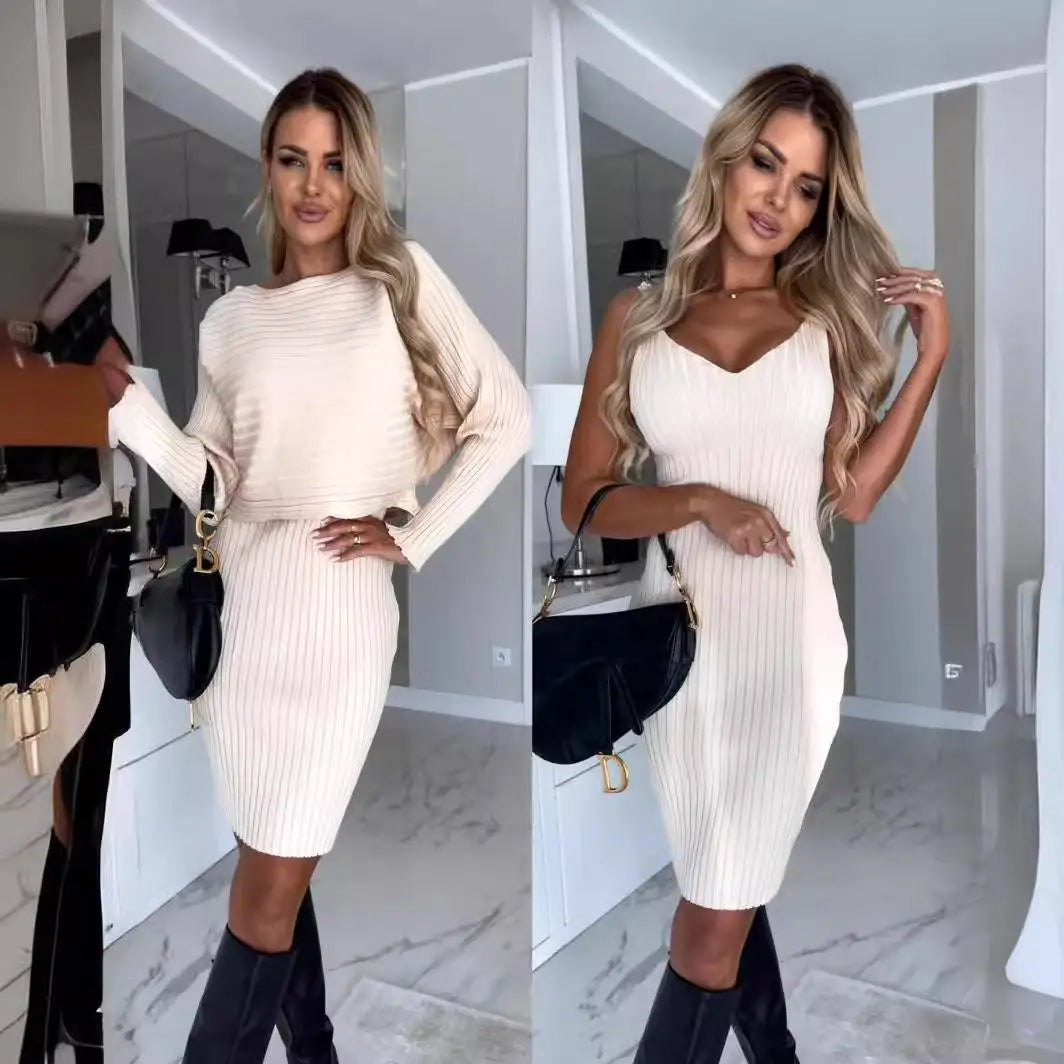 Conjunto Virginia Royale™ em Malha Premium com Sobreposição 2 em 1 Elegante