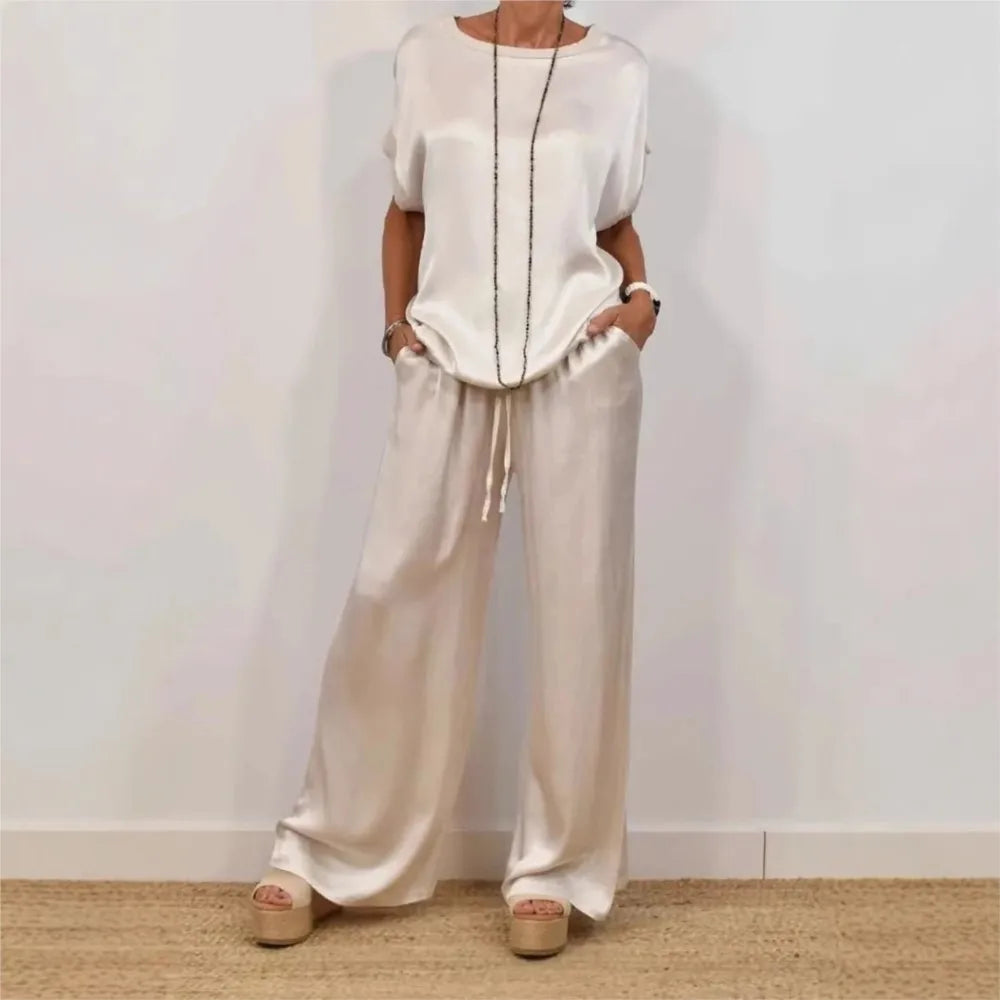 Conjunto Aurelle™ em Seda Cetim Fluida com Toque Super Macio