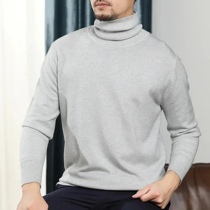 Suéter Gola Alta Monaco™ em Cashmere  / Elegância Sutil Para Homens de de Verdade!
