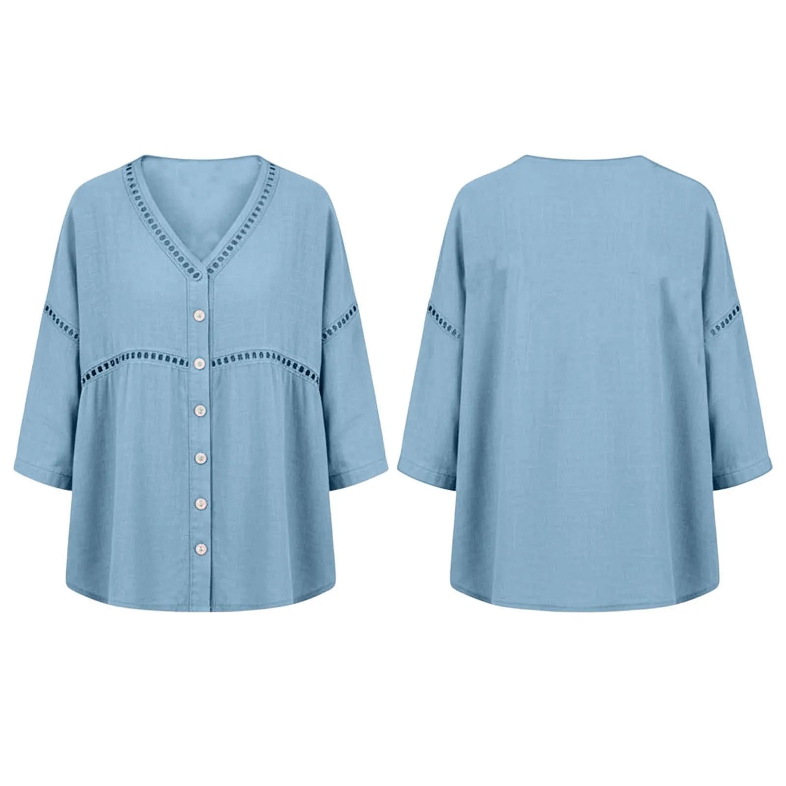Cardigan Marelia™ Em Linho De Algodão Com Detalhes Vazados E Decote Em V / Sofisticação Exclusiva Inspirada No Mediterrâneo
