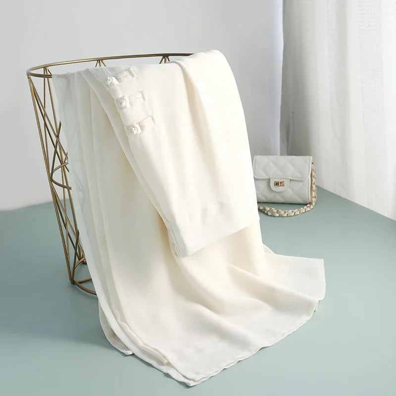 Calça Diva Natural™ Pantalona com Sobreposição Fluida