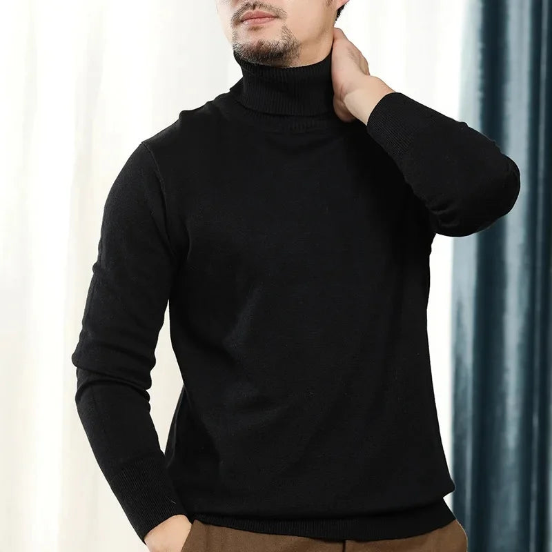Suéter Gola Alta Monaco™ em Cashmere  / Elegância Sutil Para Homens de de Verdade!