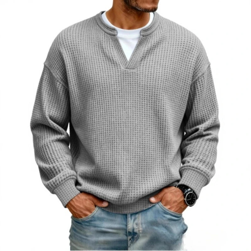 Suéter Caspian™ com Tecido Texturizado em Relevo e Gola Estruturada / Presença Masculina Sem Deixar o Visual Pesado