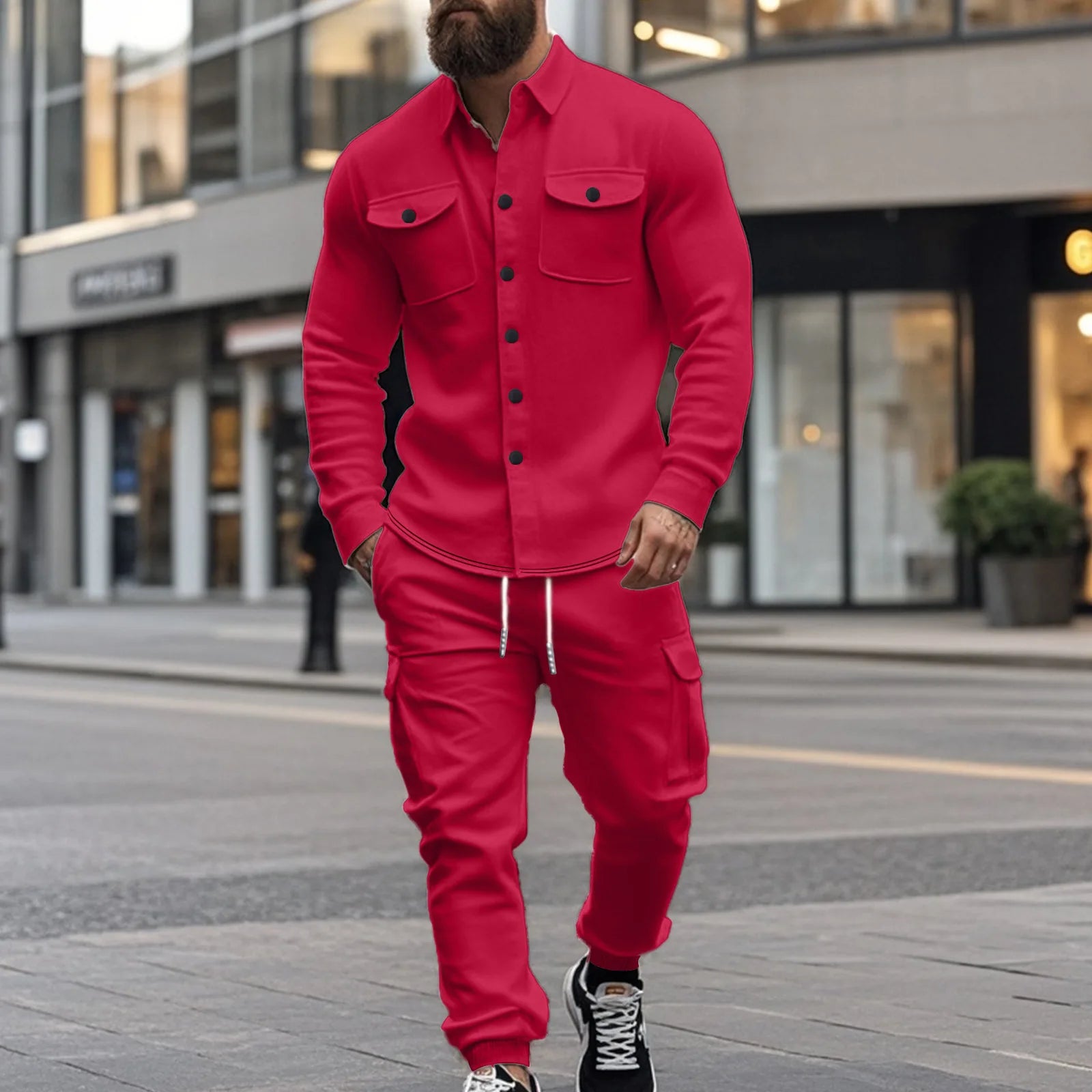 Conjunto Brener™ em Moletom com Camisa de Manga Longa e Calça Cargo