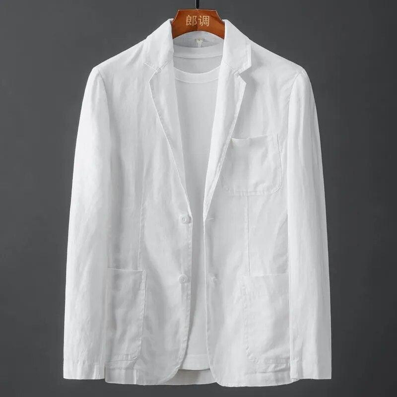 Blazer de Linho Klaus™ com Acabamento Premium / Elegância Respirável em Linho Fino e Algodão - ModernLar