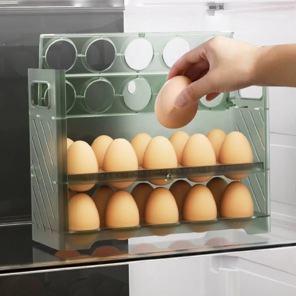 Organizador MultiOvos™ com Tampa Articulada e Capacidade Dupla / Organização e Praticidade para sua Rotina na Cozinha!