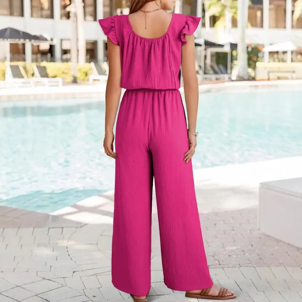 Macacão Donna Lisse™ Em Viscose com Babados Delicados / Um Toque de Charme para Qualquer Ocasião!