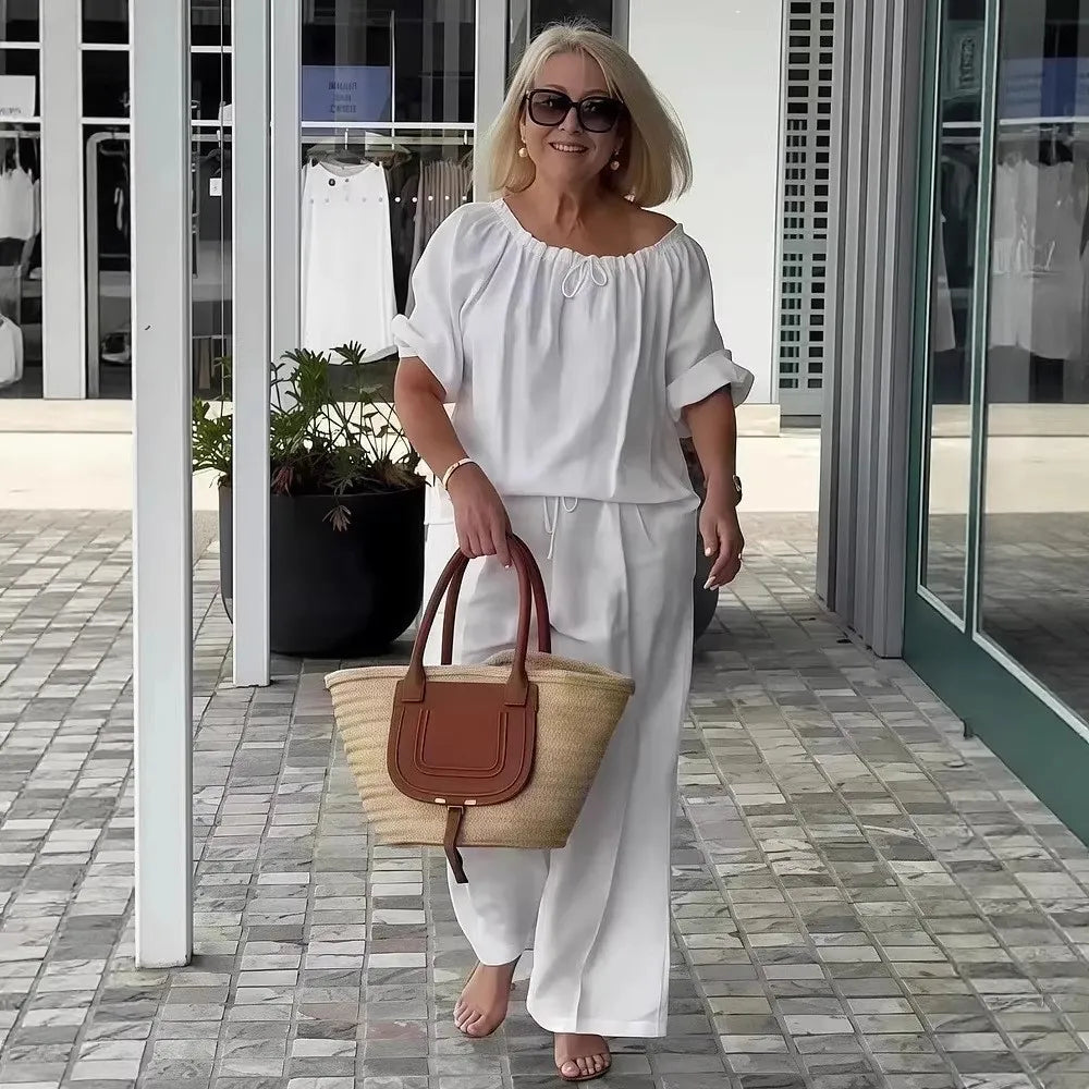 Conjunto Céliane™ em Linho de Algodão com Caimento Solto