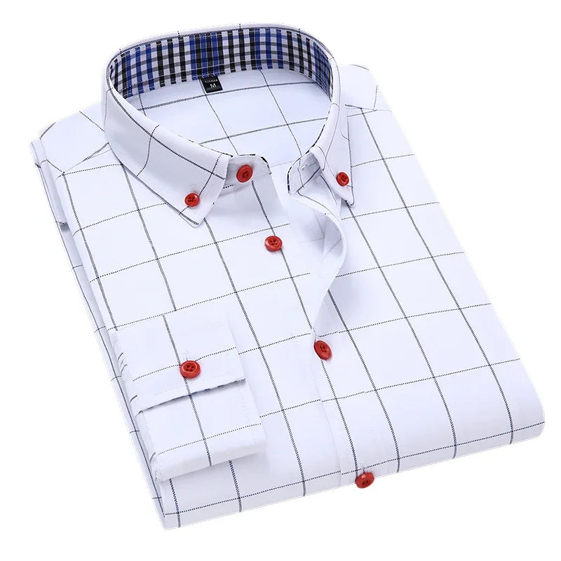 Camisa Alaric™ com Forro Interno Xadrez e Visual Social Casual / Um Clássico Masculino com Presença Refinada