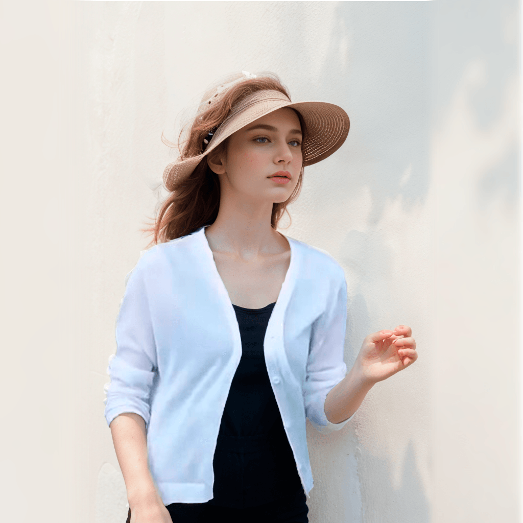 Blusinha Estilo Cardigan AmeliaSunset™ - Moda Verāo Outono com Frescor e Proteção UV - ModernLar