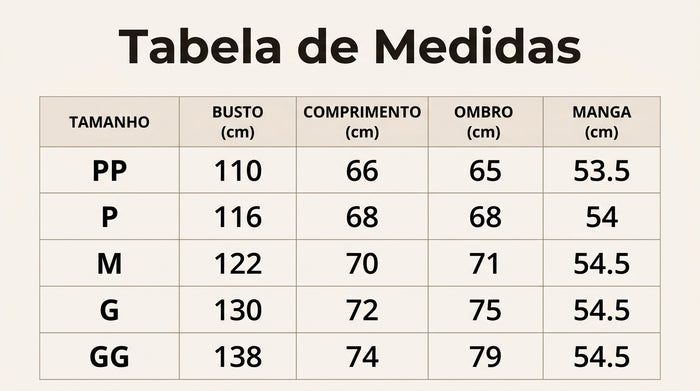 Guia de Tamanhos