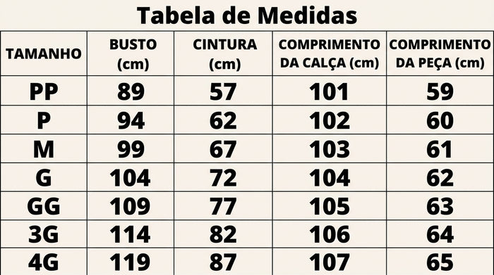 Guia de Tamanhos
