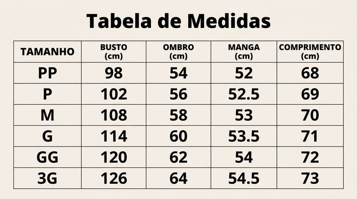 Guia de Tamanhos