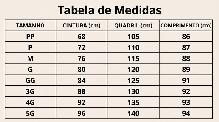 Guia de Tamanhos