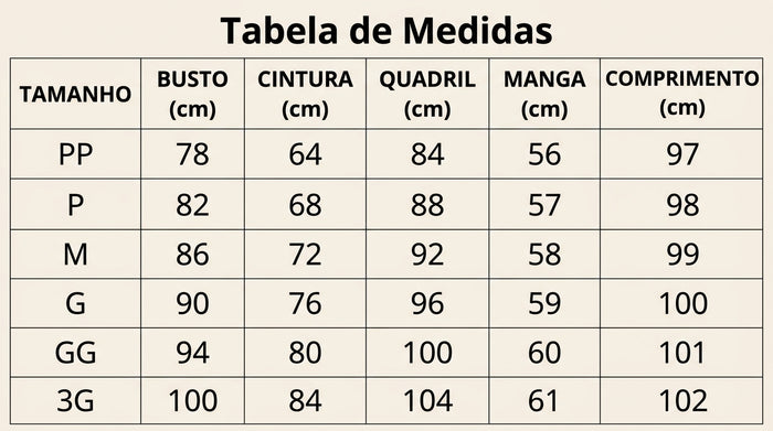 Guia de Tamanhos