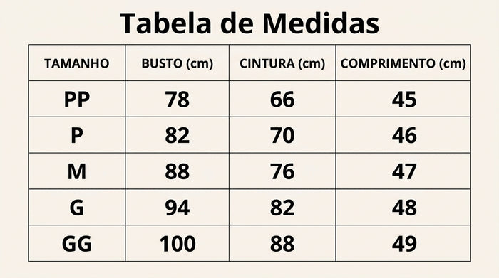 Guia de Tamanhos