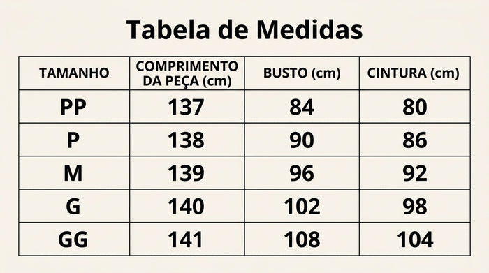Guia de Tamanhos