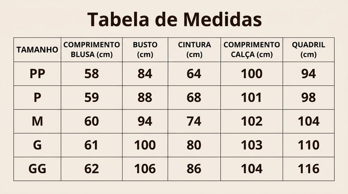 Guia de Tamanhos
