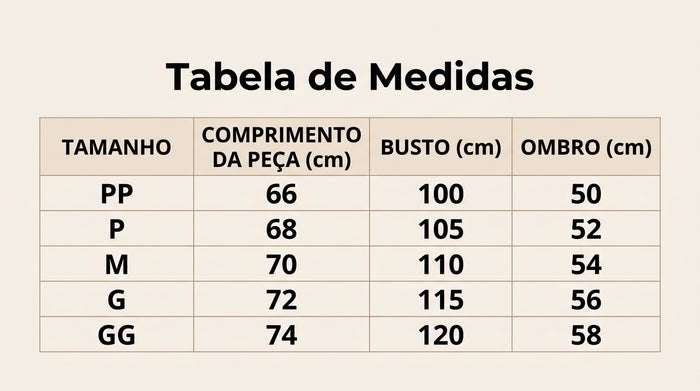 Guia de Tamanhos