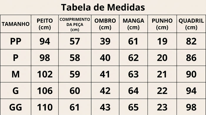 Guia de Tamanhos