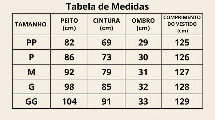 Guia de Tamanhos