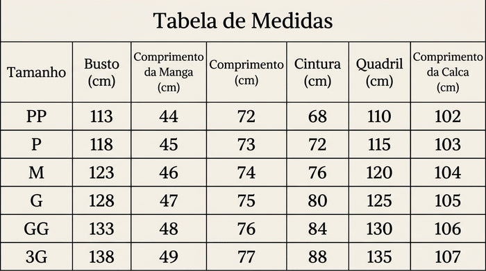 Guia de Tamanhos