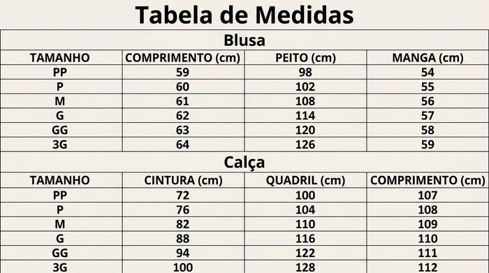 Guia de Tamanhos