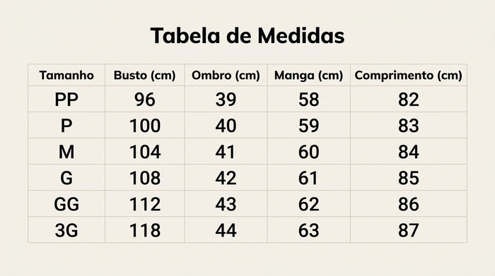 Guia de Tamanhos