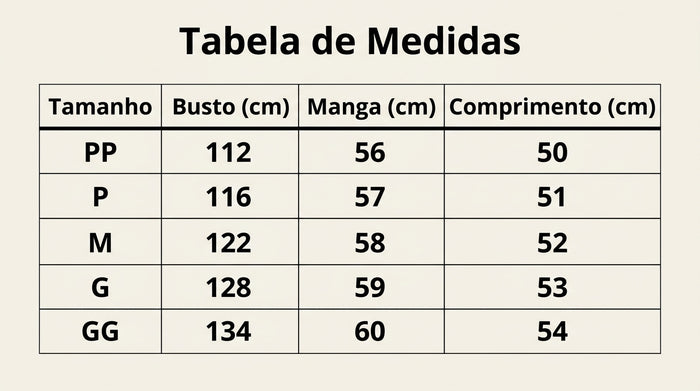 Guia de Tamanhos