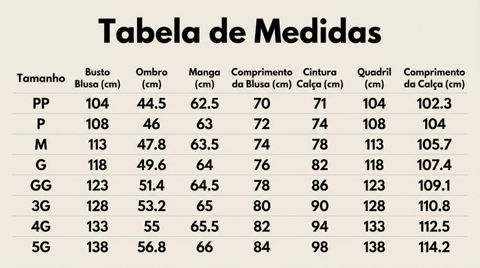 Guia de Tamanhos