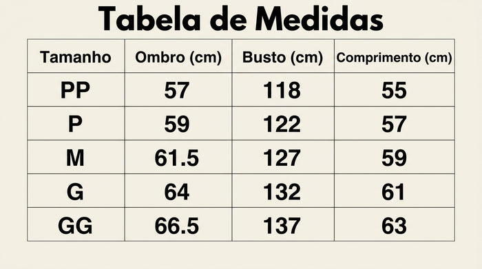Guia de Tamanhos