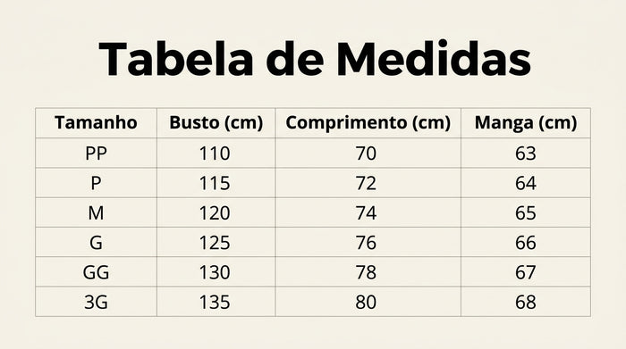 Guia de Tamanhos