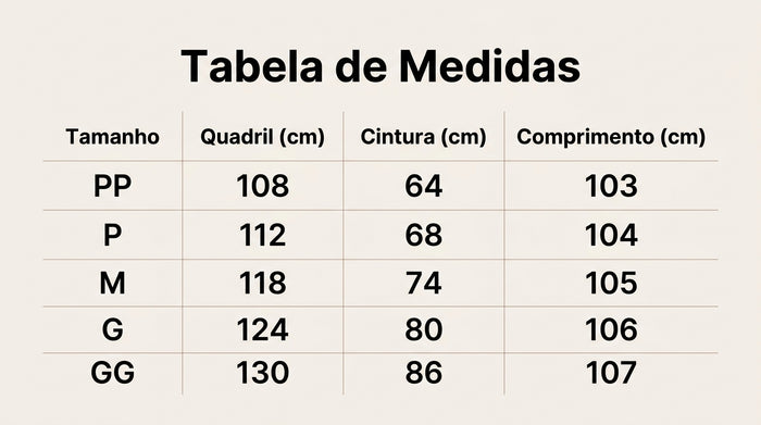 Guia de Tamanhos