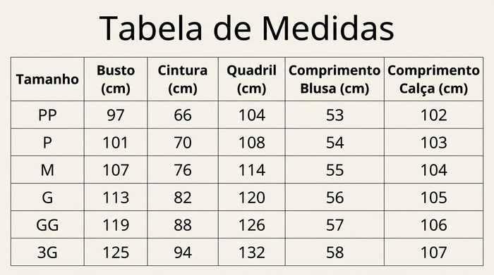 Guia de Tamanhos