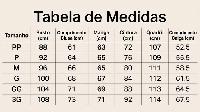 Guia de Tamanhos