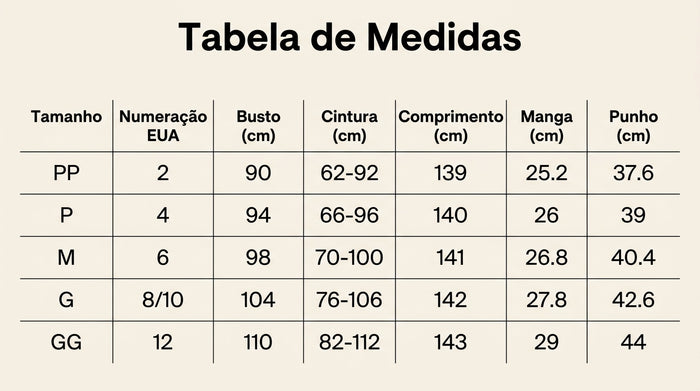 Guia de Tamanhos