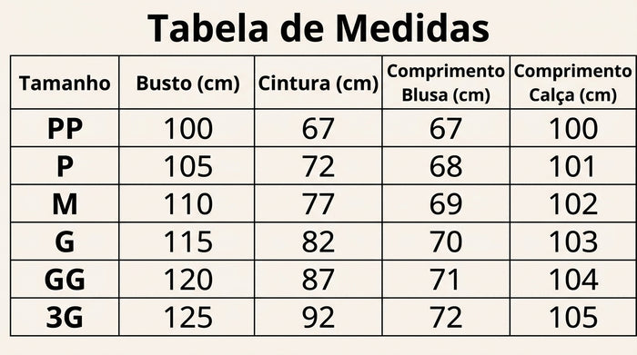 Guia de Tamanhos
